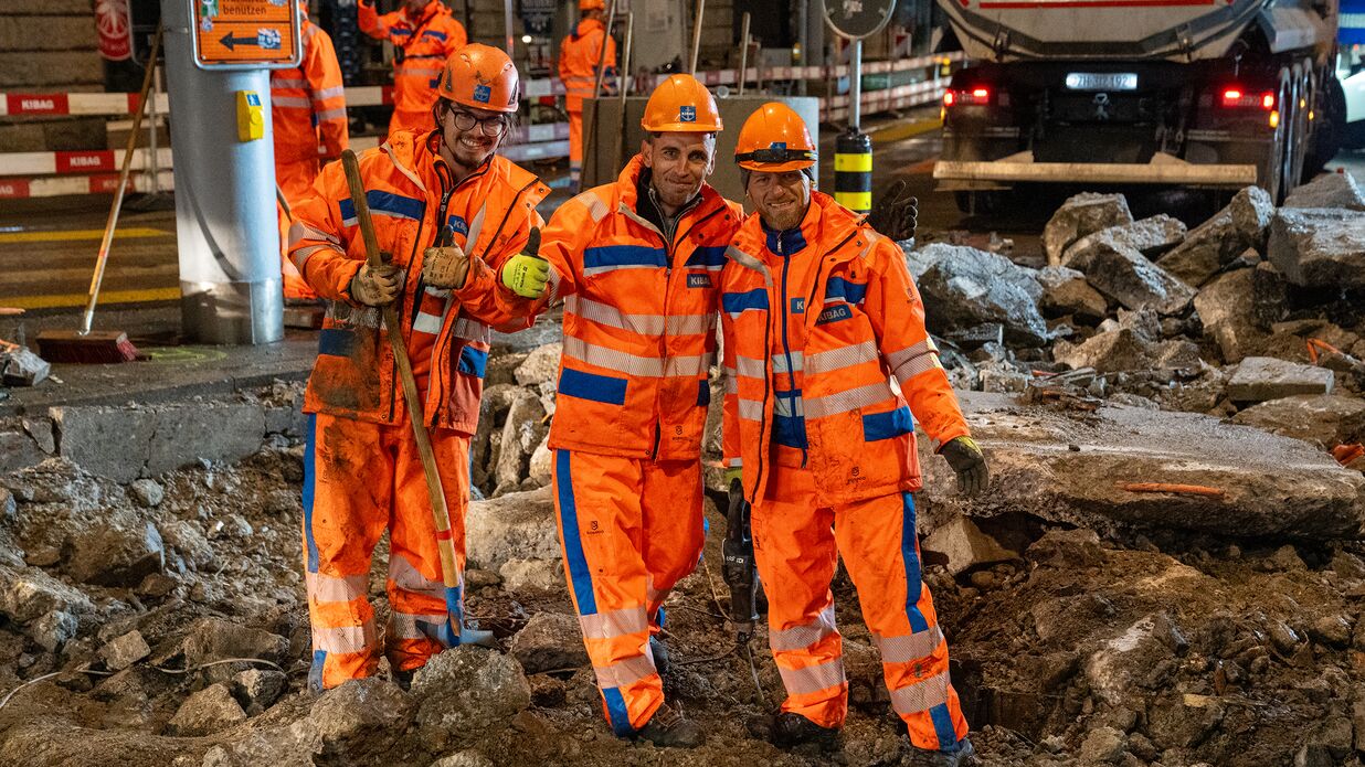 Kibag gleisabbruch schaffhauserplatz strassenbauer