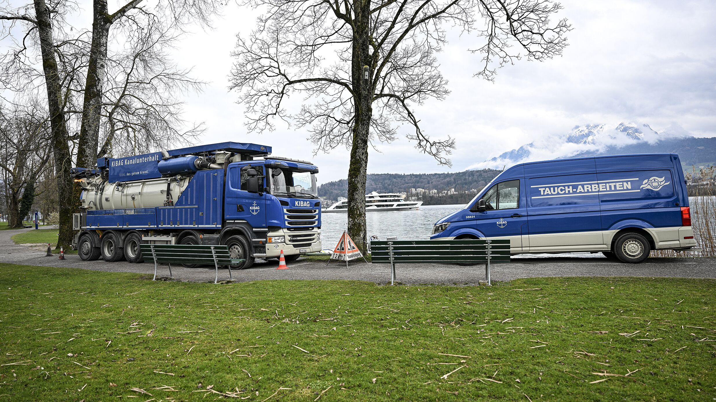 Kibag taucharbeiten saugen see 2