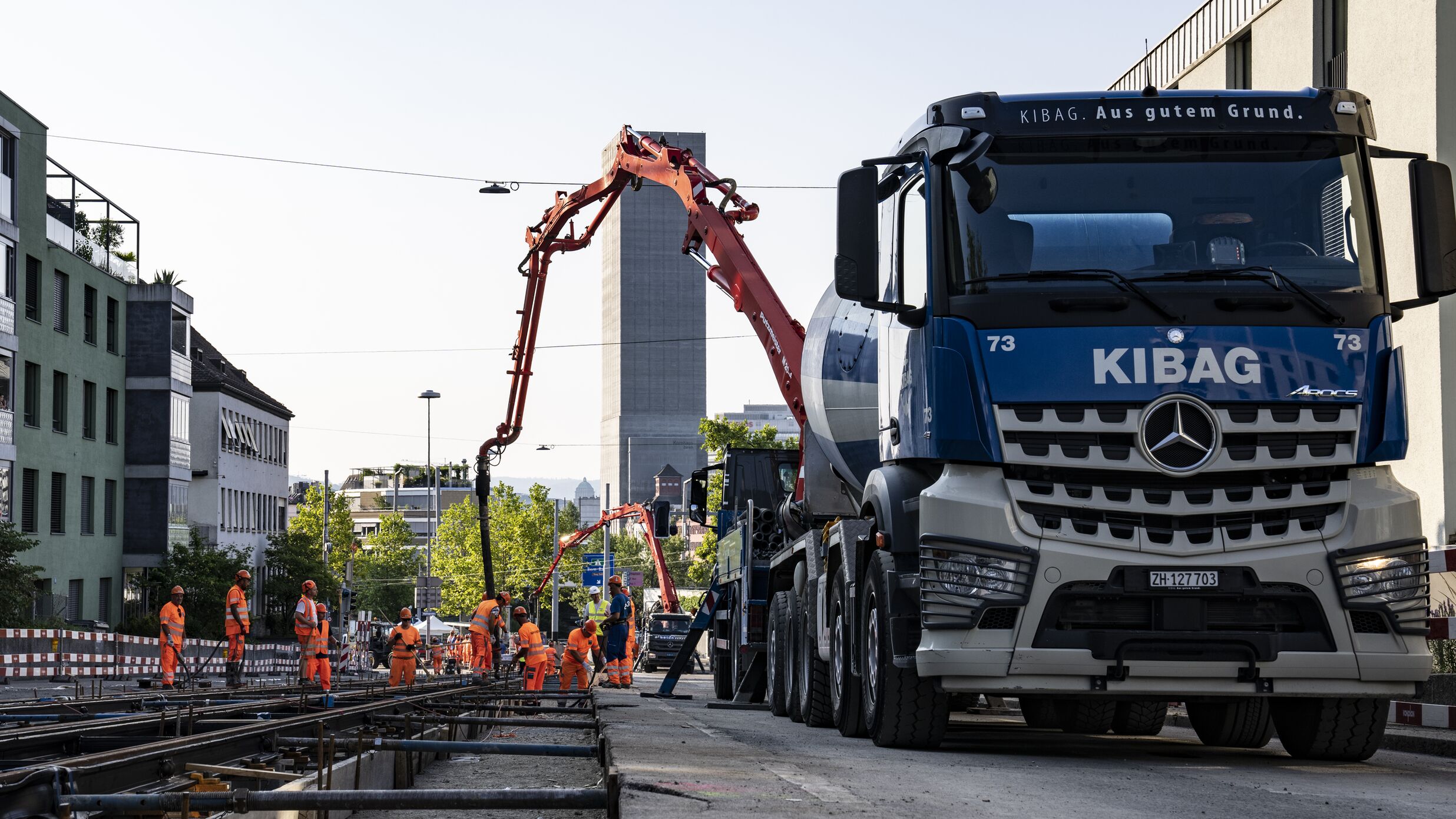 KIBAG Betonpumpen Beton einbringen