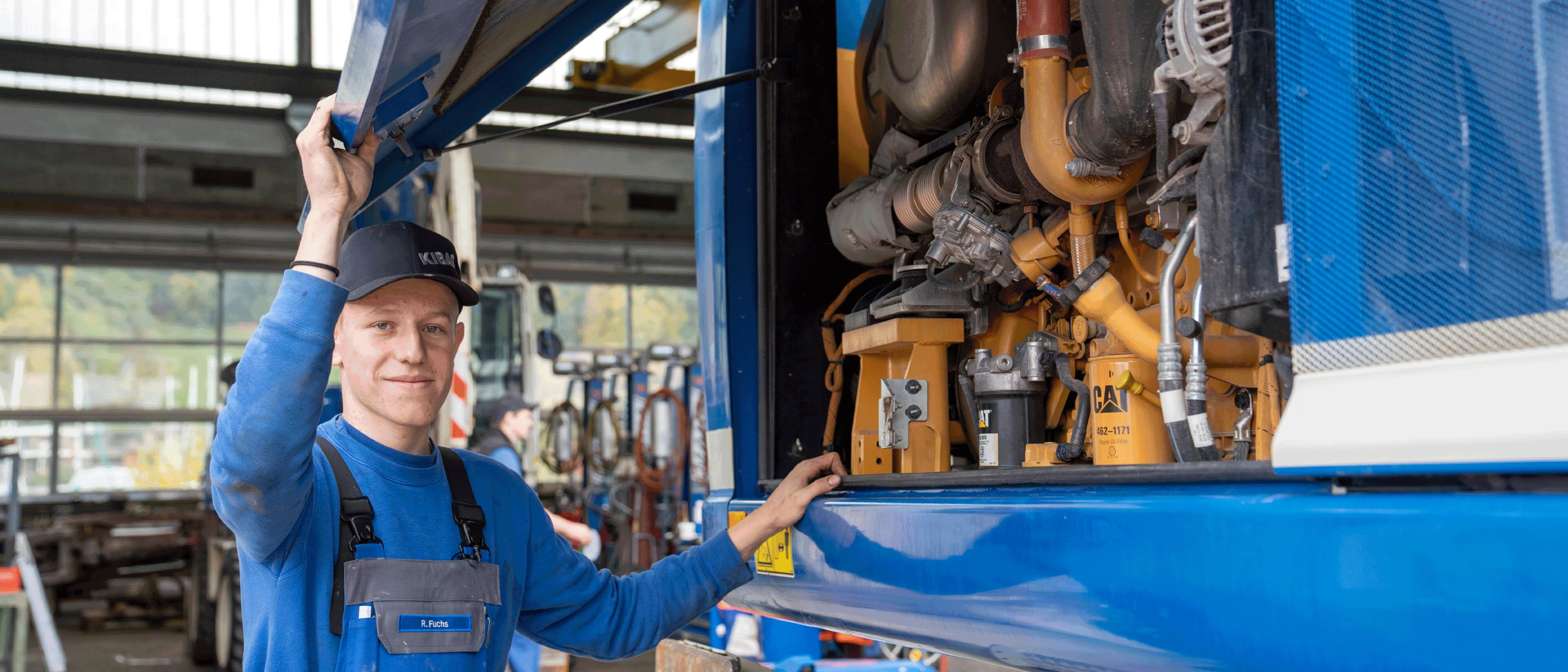 KIBAG Baumaschinenmechaniker Header Lehrstelle
